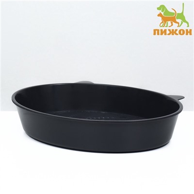 Туалет для кошек «Киса, 36×27×6 см, с сеткой, пластик, серый микс