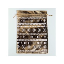 Мешочек подарочный новогодний парча «Узоры», 20×30 см ± 1.5 см