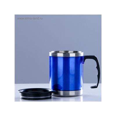 Термокружка, 450 мл, сохраняет тепло 2 ч, 11×12 см, синяя