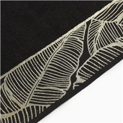 Полотенце махровое Love Life Leaves 70×140 см, 100% хлопок, 360 г/м², черное