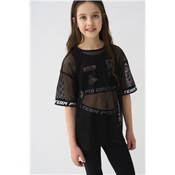 Комплект трикотажный для девочек: брюки (легинсы укороченные), топ, фуфайка (футболка) PLAYTODAY, 1243849