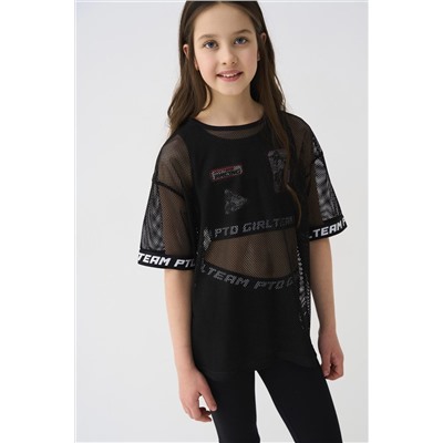 Комплект трикотажный для девочек: брюки (легинсы укороченные), топ, фуфайка (футболка) PLAYTODAY, 1243849