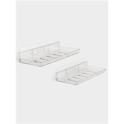 Полки для ванной настенные, 2 шт., прозрачные