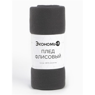 Плед флисовый «Экономь и Я», 150×200 см, 160 г/м², графитовый