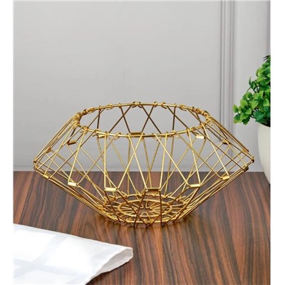 Удивительная Фруктовница металлическая складная ваза для фруктов золото