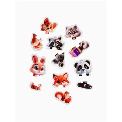 Макси-пазлы «Зимние истории», новогодний набор игрушек, 6 шт., 12 деталей, для ванны