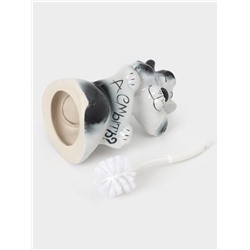 Ёршик для унитаза с подставкой «Кот-хулиган», фарфор, белый