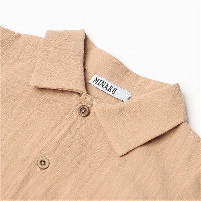 Боди-рубашка для мальчика MINAKU, бежевое, рост 62-68 см