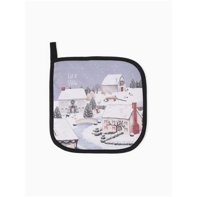 Набор кухонный «Этель» Winter village, варежка-прихватка 20×28 см, прихватка 19×19 см