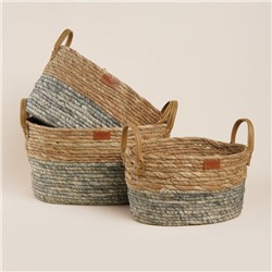 Корзины для хранения SL Home, плетёные, ручной работы, 3 шт., 33×23×16 см, 35×25×25 см, 35×25×25 см