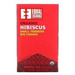 Equal Exchange, Organic Hibiscus Herbal Tea, Caffeine-Free, 20 Tea Bags, 1.41 oz (40 g)