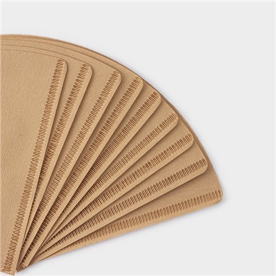 Фильтры для заваривания кофе V60 Доляна Tasty, неотбелённые, набор 50 шт., 13×12 см, бумага