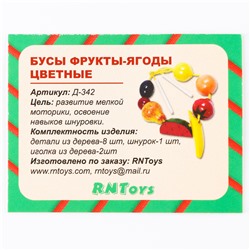 Бусы «Фрукты-ягоды», цветные