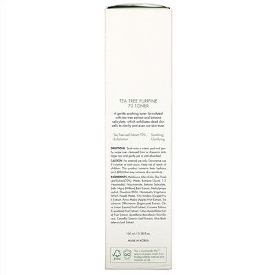 Dr. Ceuracle, Tea Tree Purifine, 70 Toner, 3.38 fl oz (100 ml)