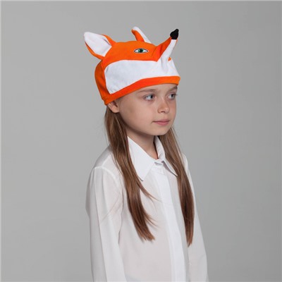 Карнавальная шапка «Лиса», велюр, хлопок, р-р 52-57
