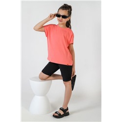 Фуфайка (футболка) для девочки ГРЕТТА-1 (Коралловый)