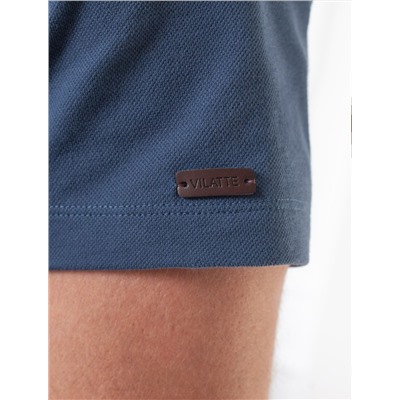 Футболка поло с плетеным воротником на пуговицах из эластичного хлопка