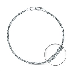 Браслет на ногу из серебра родированный - Сингапур, 24 см 81040022724р сингапур