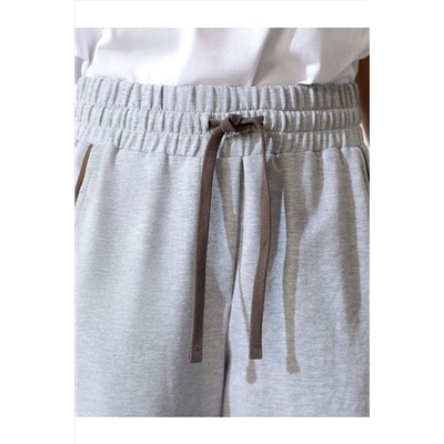 Брюки с лампасами и разрезами из эластичного футера двухнитки без начеса VILATTE, 1229910