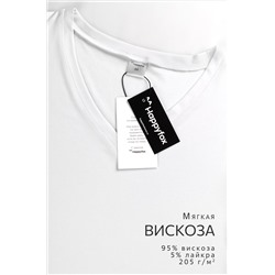 Женская футболка из вискозы с V-вырезом Happyfox