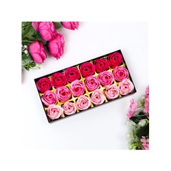 Мыльные розочки, цветные оттенки, набор 18 шт.