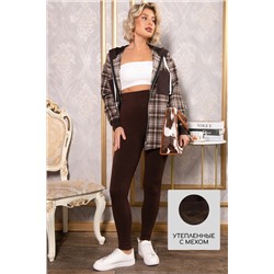 Лосины в рубчик утепленные (шоколад) Б14808-7М