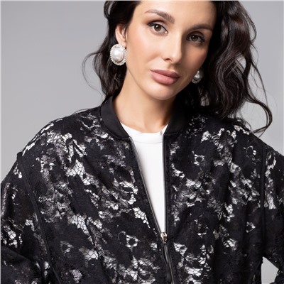 Бомбер , расшитый пайетками, Секрет смелости (чёрный)