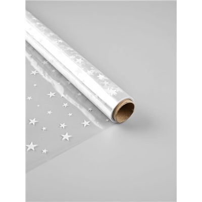 Плёнка глянцевая прозрачная «Звёздочки», 0.6×10 м