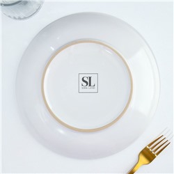 Тарелка плоская керамическая «Синие цветы», d=22.5 см