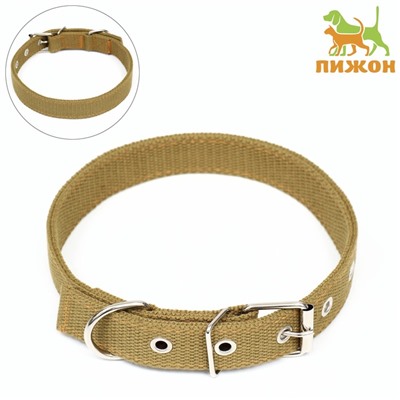 Ошейник брезентовый двухслойный, 58×2.5 см, песочный