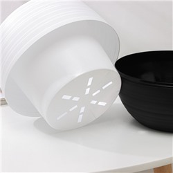 Горшок для цветов с поддоном «Дуэт», 2.5 л, пластиковый, чёрно-белый