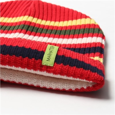 Шапка детская, красная, размер 54-56 (5-7 лет)