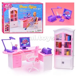 Набор мебели для кукол "Рабочий кабинет" в коробке