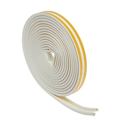 Уплотнитель резиновый ТУНДРА, профиль Р, размер 5.5×9 мм, белый, в упаковке 10 м