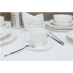 Чайная пара фарфоровая Wilmax, 2 предмета: чашка 220 мл, блюдце d=14.2 см, цвет белый