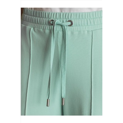 Прямые трикотажные брюки на резинке из футера двухнитки эластичные VILATTE, 1228113