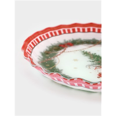 Блюдо новогоднее сервировочное Доляна «Сказочное настроение», d=25, стекло, разноцветное