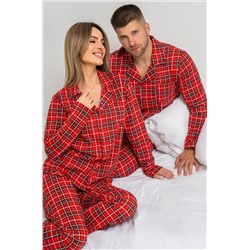 Мужская новогодняя пижама с брюками и рубашкой Happyfox