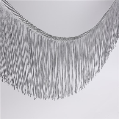 Тесьма декоративная «Бахрома», 20 см, 5±0.5 м, серая