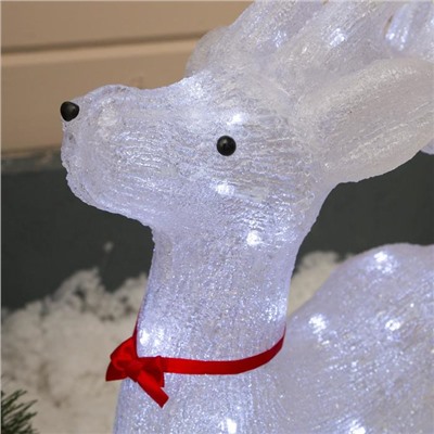 Светодиодная фигура «Оленёнок» 46×70×22 см, акрил, 100 LED, 8 режимов, 24 В, свечение белое