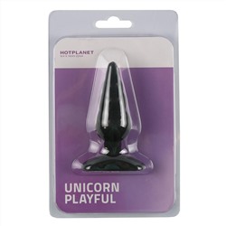 Черная анальная пробка Unicorn Playful - 10 см.