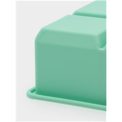 Форма для льда Доляна «Кубик», силикон, 16×11×4.8 см, 6 ячеек (4.6×4.6 см), бирюзовая