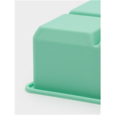 Форма для льда Доляна «Кубик», силикон, 16×11×4.8 см, 6 ячеек (4.6×4.6 см), бирюзовая