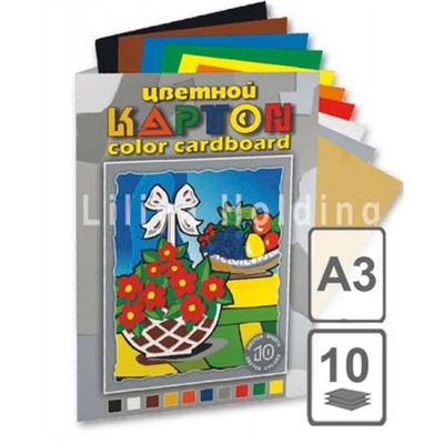 Набор цветного картона А3 10л 10цв "Натюрморт" НКЦ203/3 Лилия Холдинг