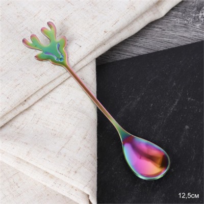 Ложка чайная радуга Олень / MJ011 /уп 400/Новогодняя