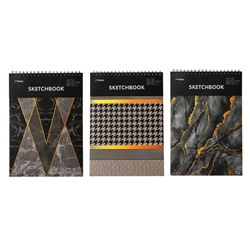 Скетчбук Calligrata «Геометрия» 30 листов, плотность 130 г/м², 25×35 см, жёсткая подложка, МИКС