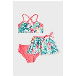 Комплект трикотажный для девочек: купальный костюм, юбка PLAYTODAY, 1244201