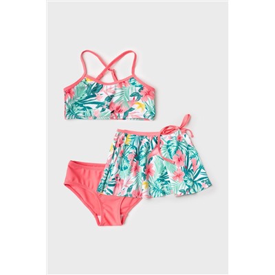 Комплект трикотажный для девочек: купальный костюм, юбка PLAYTODAY, 1244201