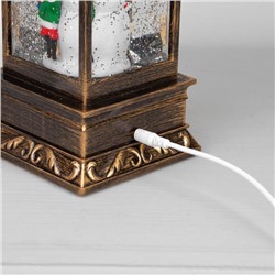 Светодиодная фигура «Девочка и снеговик» 10.5×27×10.5 см, пластик, батарейки ААх3 (не в комплекте), USB, свечение тёплое белое