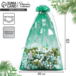 Мешочек подарочный новогодний органза «Исполнения желаний», 20×30 см ± 1.5 см